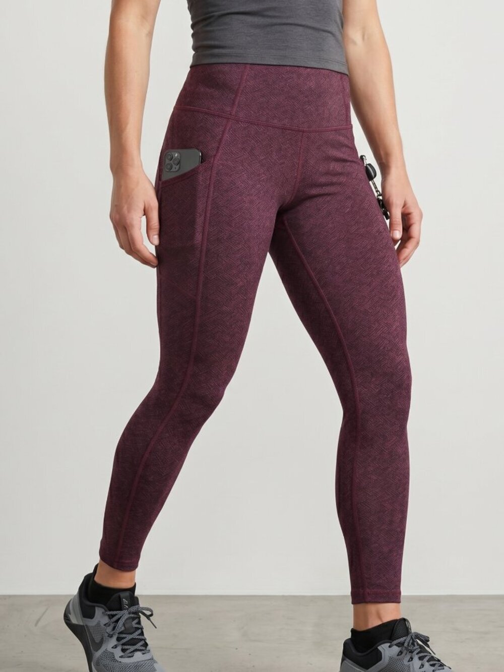 NWOT | Champion High-Rise Performance Leggings | Side Pockets | Burgundy | S